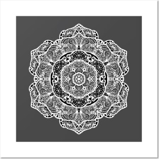 Elegant Mandala - White Posters and Art